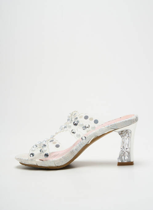 Mules/Sabots argent LAURA VITA pour femme