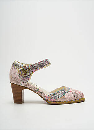 Sandales/nu pieds tissage satiné talon de 4 à 6cm rose LAURA VITA femme