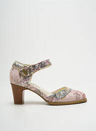 Sandales/nu pieds tissage satiné talon de 4 à 6cm rose LAURA VITA femme