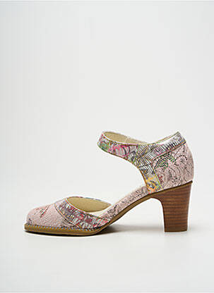 Sandales/nu pieds tissage satiné talon de 4 à 6cm rose LAURA VITA femme