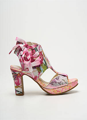Sandales/nu pieds semi compensé talon de 7 à 9cm rose LAURA VITA femme