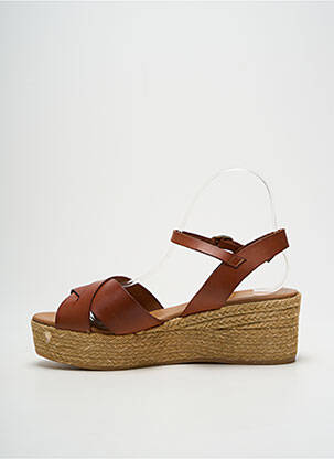 Espadrilles tissage satiné talon de 4 à 6cm marron ESCADRILLE femme