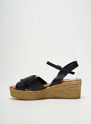 Espadrilles tissage satiné talon de 4 à 6cm noir ESCADRILLE femme