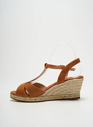 Espadrilles tissage satiné talon de 7 à 9cm marron ESCADRILLE femme