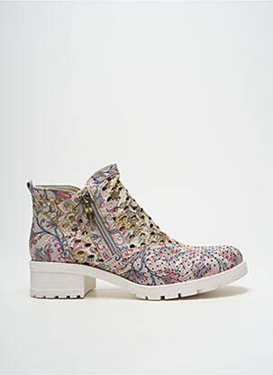 Bottines/boots tissage satiné talon de 4 à 6cm rose LAURA VITA femme