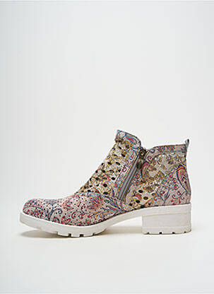 Bottines/boots tissage satiné talon de 4 à 6cm rose LAURA VITA femme