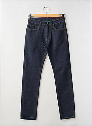 Jeans coupe droite fermeture zippée sous rabat boutonné taille normale bleu LA CIBLE ROUGE homme