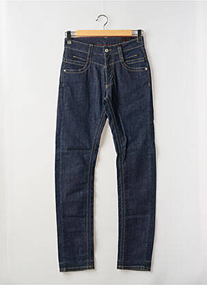 Jeans coupe droite fermeture zippée sous rabat boutonné taille normale bleu LA CIBLE ROUGE homme