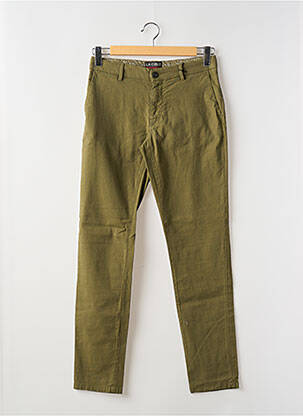 Pantalon chino stretch taille normale vert LA CIBLE ROUGE homme
