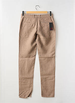 Pantalon slim fermeture zippée sous rabat boutonné marron LA CIBLE ROUGE homme