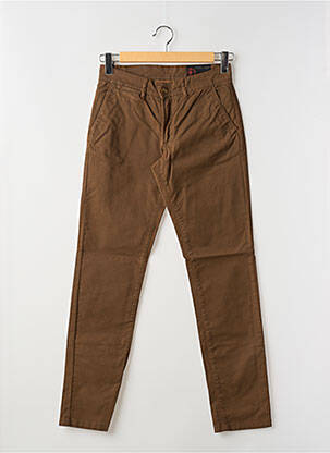 Pantalon chino stretch taille normale marron LA CIBLE ROUGE homme