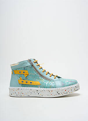 Baskets fermeture zip et lacets talon de 4 à 6cm bleu DORKING femme
