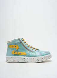 Baskets fermeture zip et lacets talon de 4 à 6cm bleu DORKING femme