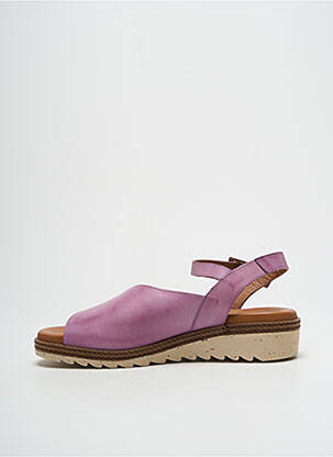 Sandales/nu pieds matière lisse talon de 4 à 6cm violet DORKING femme