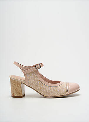 Sandales/nu pieds matière lisse talon de 4 à 6cm beige DORKING femme