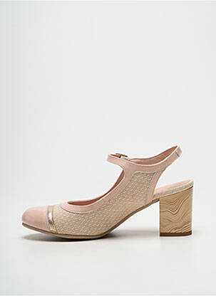 Sandales/nu pieds matière lisse talon de 4 à 6cm beige DORKING femme
