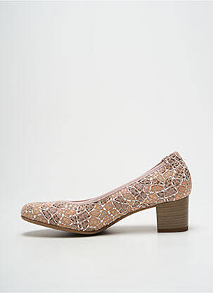 Escarpins tissage satiné talon de 4 à 6cm beige DORKING femme