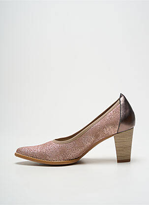 Escarpins matière lisse talon de 7 à 9cm rose DORKING femme