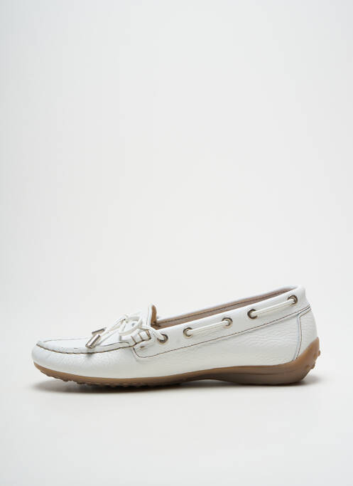 Chaussures bâteau tissage satiné talon plat jusqu'à 3cm blanc FLUCHOS femme