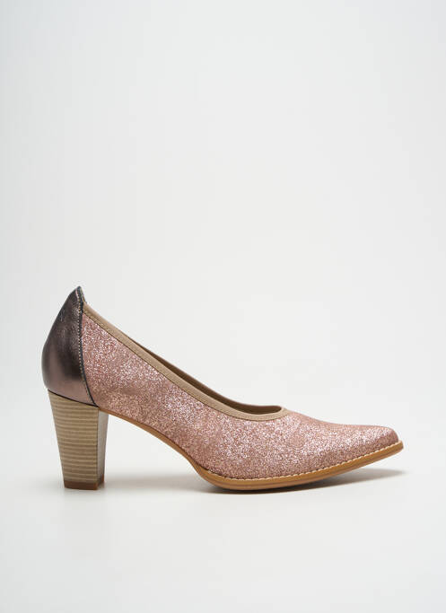 Escarpins matière lisse talon de 7 à 9cm rose DORKING femme