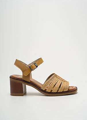 Sandales/nu pieds matière lisse talon de 4 à 6cm marron FLUCHOS femme