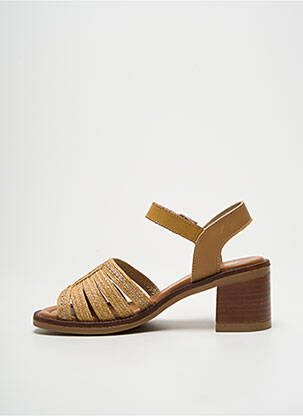 Sandales/nu pieds matière lisse talon de 4 à 6cm marron FLUCHOS femme