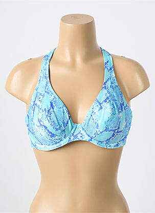 Haut de maillot de bain bretelles élastiquées bleu FREYA femme