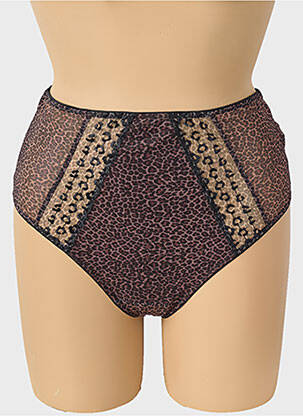 Culotte haute légère et transparente marron ELOMI femme
