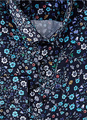 Chemise manches longues coupe droite bleu LA CIBLE ROUGE homme