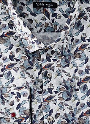 Chemise manches longues imprimé fantaisie blanc LA CIBLE ROUGE homme