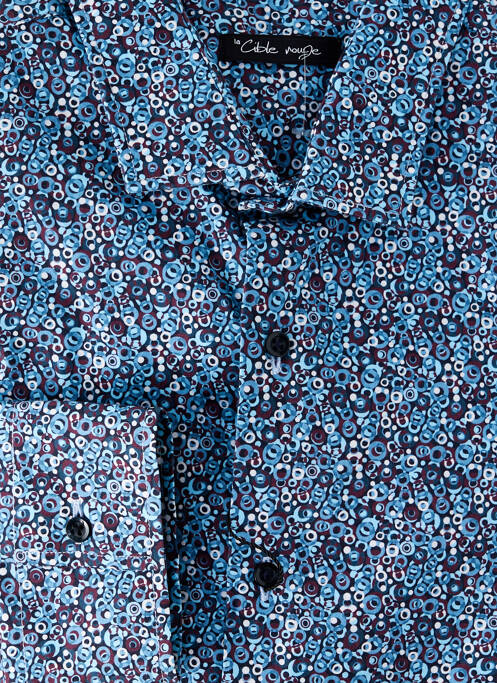 Chemise manches longues bleu LA CIBLE ROUGE pour homme