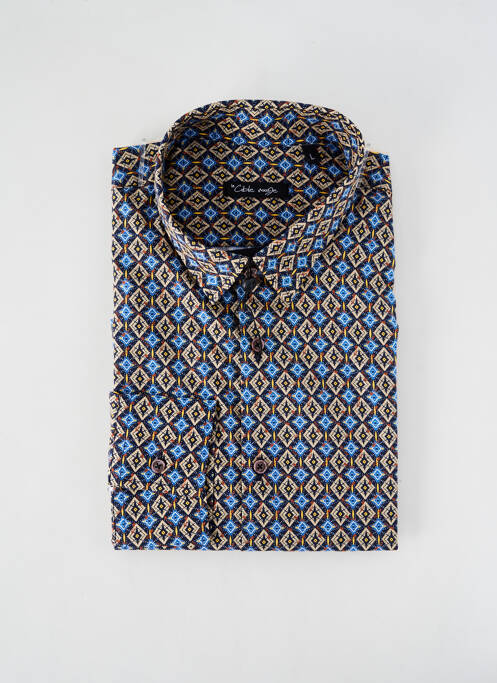 Chemise manches longues imprimé fantaisie bleu LA CIBLE ROUGE homme
