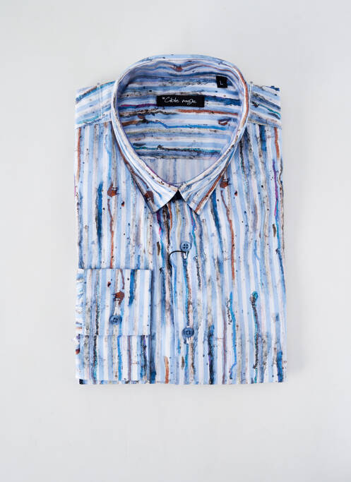 Chemise manches longues bleu LA CIBLE ROUGE pour homme