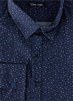 Chemise manches longues imprimé fantaisie bleu LA CIBLE ROUGE homme