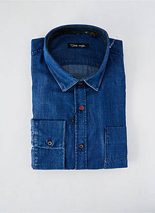 Chemise manches longues coupe droite bleu LA CIBLE ROUGE homme