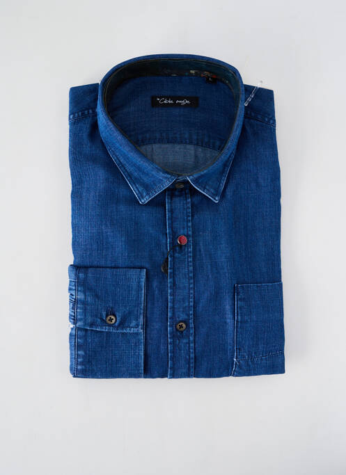 Chemise manches longues bleu LA CIBLE ROUGE pour homme