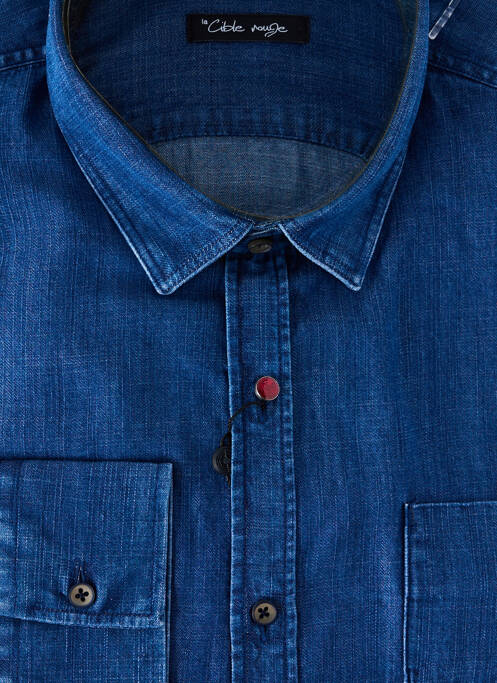 Chemise manches longues bleu LA CIBLE ROUGE pour homme
