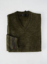 Pull col v manches longues vert LA CIBLE ROUGE homme