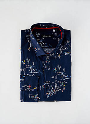 Chemise manches longues imprimé fantaisie bleu LA CIBLE ROUGE homme