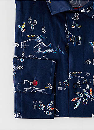 Chemise manches longues imprimé fantaisie bleu LA CIBLE ROUGE homme