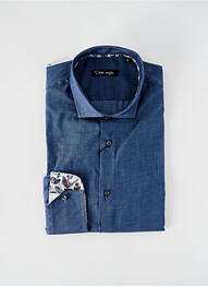 Chemise manches longues tissage popeline bleu LA CIBLE ROUGE homme