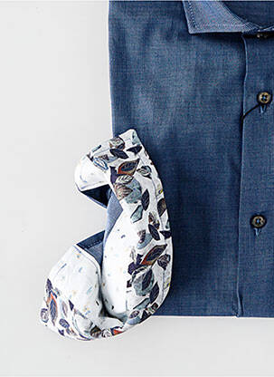Chemise manches longues tissage popeline bleu LA CIBLE ROUGE homme