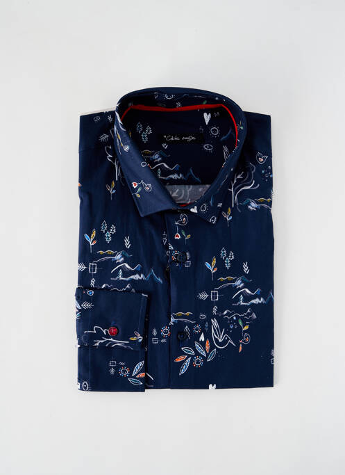 Chemise manches longues bleu LA CIBLE ROUGE pour homme