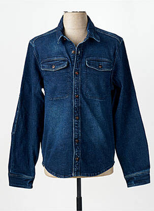 Chemise manches longues coupe cintrée bleu fonce LA CIBLE ROUGE homme