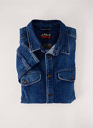 Chemise manches longues bleu LA CIBLE ROUGE pour homme