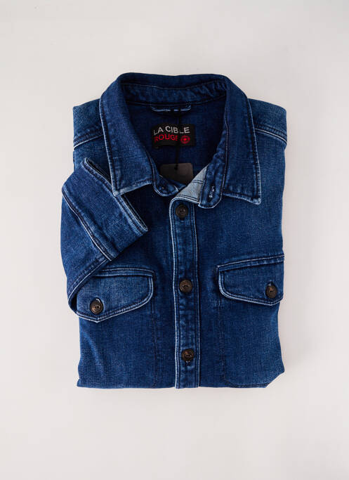 Chemise manches longues bleu LA CIBLE ROUGE pour homme