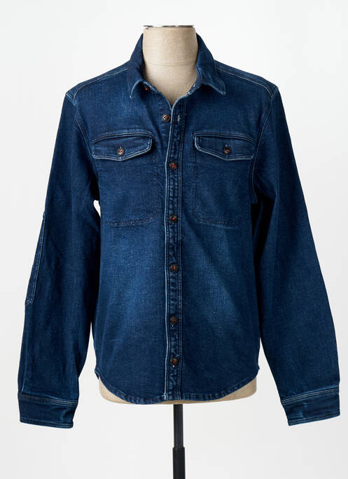 Chemise manches longues bleu fonce LA CIBLE ROUGE pour homme