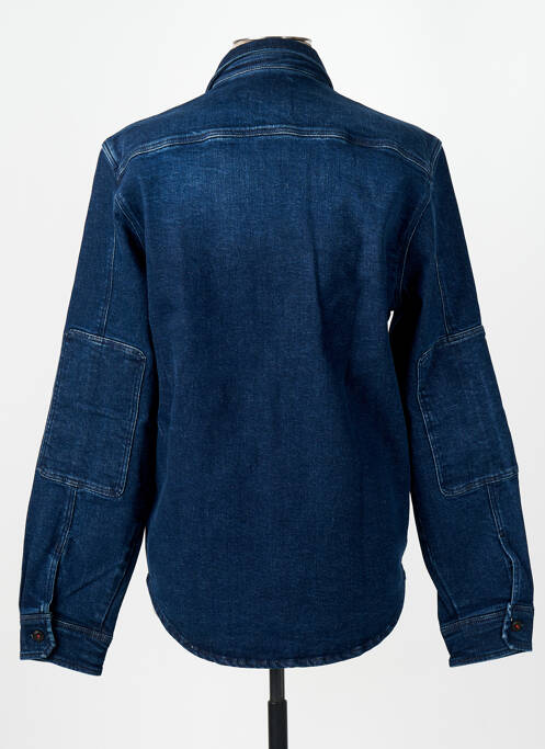 Chemise manches longues bleu fonce LA CIBLE ROUGE pour homme