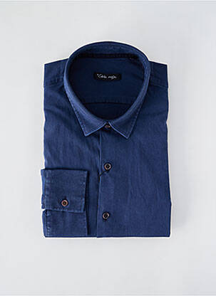 Chemise manches longues coupe droite bleu LA CIBLE ROUGE homme