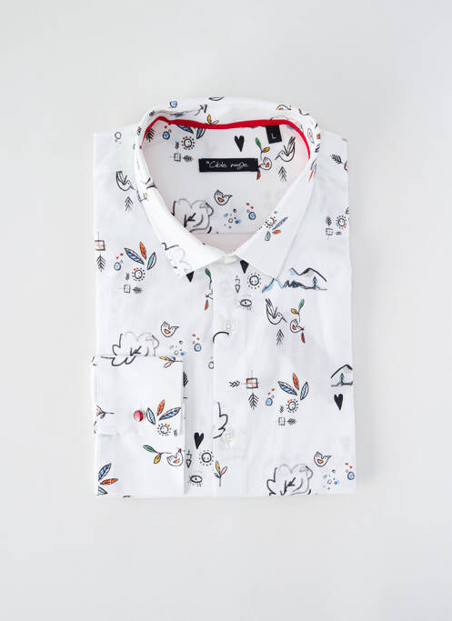 Chemise manches longues blanc LA CIBLE ROUGE pour homme